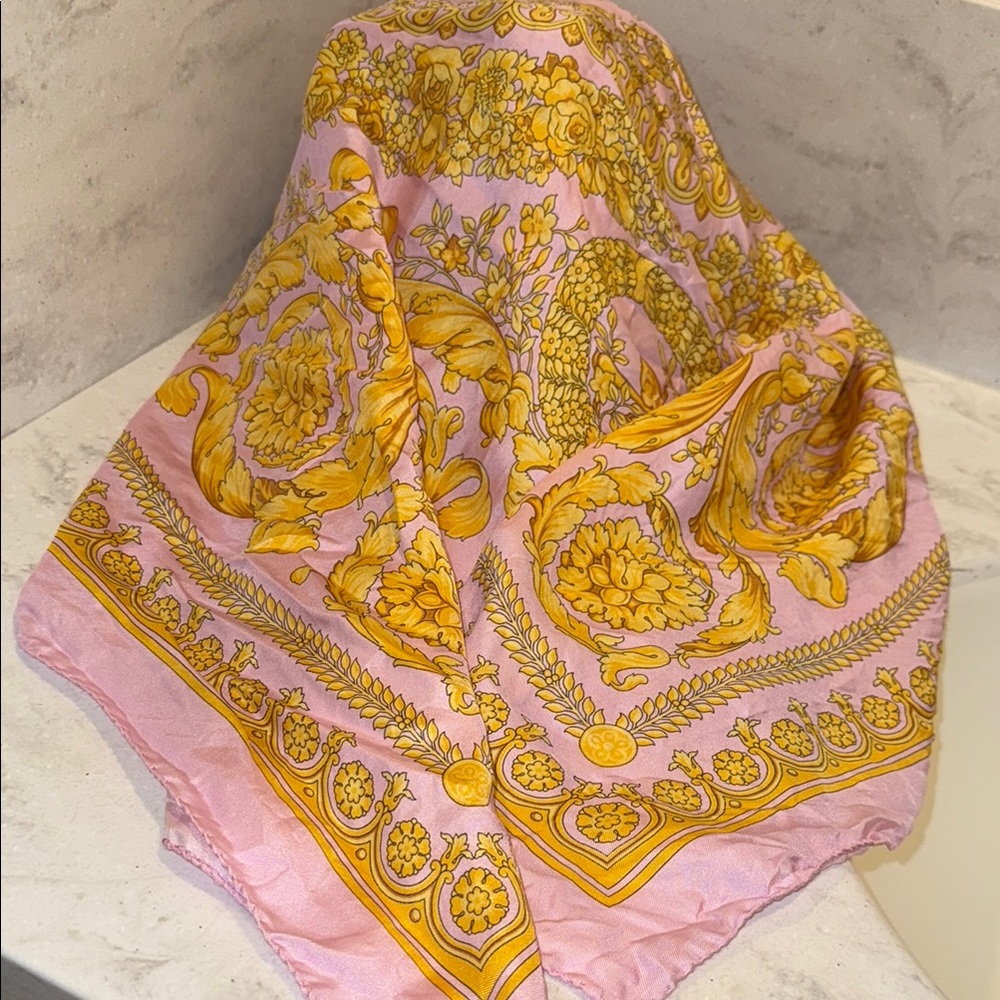 Pink and Yellow Baroque Scarf